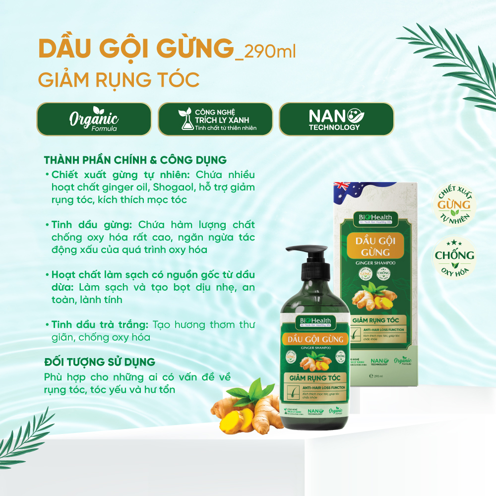 Dầu gội gừng BioHealth 290ml