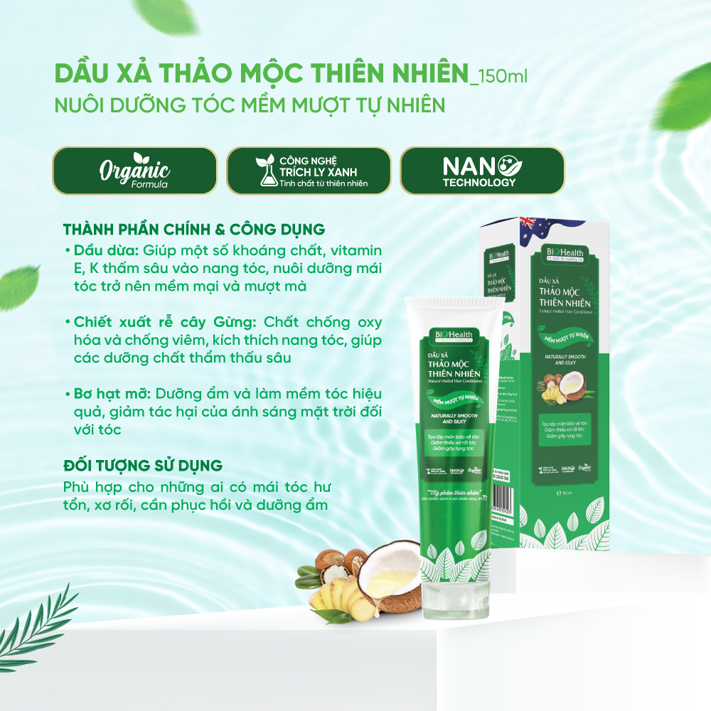 Dầu xả thảo mộc thiên nhiên BioHealth 150ml