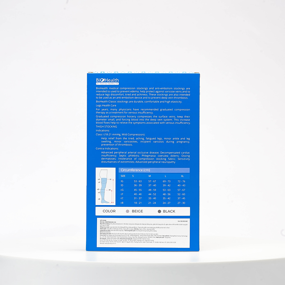 Vớ đùi y khoa BioHealth Compression I AG Vớ y khoa đến đùi BioHealth hỗ trợ giãn tĩnh mạch chân